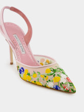 Manolo Blahnik Pink Jardoline Tora Mesh Slingback Pumps