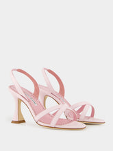 Manolo Blahnik Light Pink Ammoursli Nappa Sandals