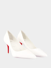 Christian Louboutin White Miss Z 80 Patent Leather Pumps