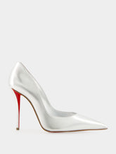 Christian Louboutin Silver Miss Z 100 Laminato Leather Pumps
