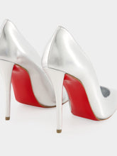 Christian Louboutin Silver Miss Z 100 Laminato Leather Pumps