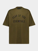 Fear Of God Essentials Olive Jersey T-Shirt with Logo