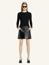 Courrèges Black Belted Vinyl Mini Skirt
