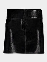 Courrèges Black Belted Vinyl Mini Skirt