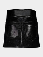 Courrèges Black Belted Vinyl Mini Skirt