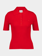 Courrèges Poppy Iconic Rib Knit Polo Shirt
