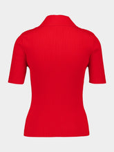 Courrèges Poppy Iconic Rib Knit Polo Shirt