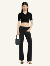 Courrèges Black Cropped Knit Polo