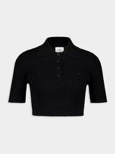 Courrèges Black Cropped Knit Polo