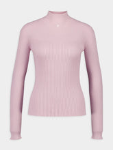 Courrèges Salt Pink Solar Light Rib Mockneck Sweater