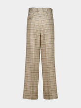 Auralee Ivory Beige Check Silk Linen Trousers