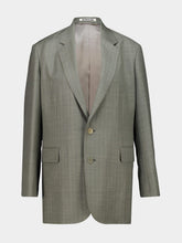 Auralee Khaki Gray Stripe Bluefaced Wool Jacket