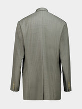 Auralee Khaki Gray Stripe Bluefaced Wool Jacket
