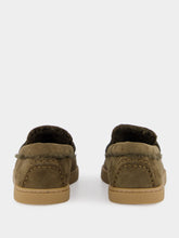 Christian Louboutin Bronzo Chambeliboat Shearling Boat Shoes