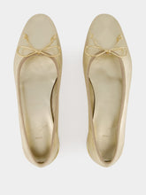 Christian Louboutin Platino Chiaro Sweetie Jane Ballerinas in Pearlescent Nappa Leather