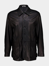 Auralee Black Textured Lamb Leather Blouson