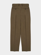 Auralee Dark Olive Green Light Wool Max Gabardine Slacks