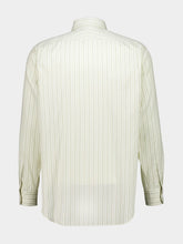 Auralee Ivory Cotton Silk Striped Shirt