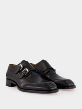 Christian Louboutin Black Sartok Calf Leather Monk Strap Shoes