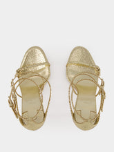 Christian Louboutin Antique Gold Millenium 100 Python Leather Sandals