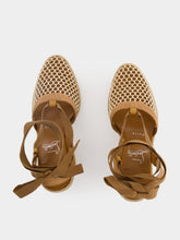 Christian Louboutin Ginger Toleda Mesh Leather 85 Wedge Espadrilles