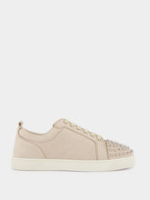 Christian Louboutin Louis Junior Spikes Sneakers in Beige Veau Velours