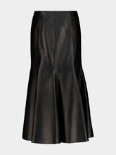 Gabriela Hearst Amy Black Nappa Leather Midi Skirt