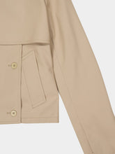 Courrèges Beige Cropped Trench Coat with Buckle