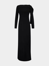 Courrèges Black Buckle Jersey Long Dress