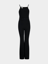Courrèges Black Belted Knit Wide-Leg Jumpsuit