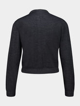 Courrèges Carbon Grey Buttoned Merino Wool Cardigan