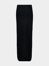 Courrèges Black Circle-Edged Long Knit Skirt
