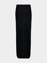 Courrèges Black Circle-Edged Long Knit Skirt