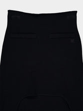 Courrèges Black Circle-Edged Long Knit Skirt