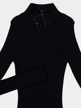 Courrèges Black Buckle Rib-Knit Sweater