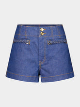 Zimmermann Railway Blue Wylie Denim Shorts