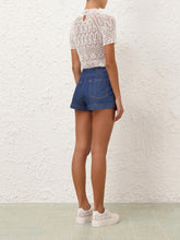 Zimmermann Railway Blue Wylie Denim Shorts