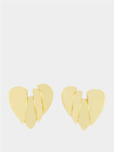 Amina Muaddi Gold Heartbreaker Heart Earrings