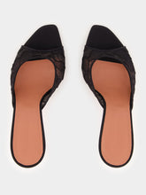 Amina Muaddi Black Alexa Lace High-Heel Mules
