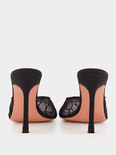 Amina Muaddi Black Alexa Lace High-Heel Mules