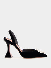 Amina Muaddi Black Velvet Begum Slingback Pumps