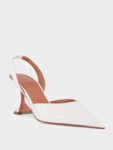 Amina Muaddi Holli White Slingback Pumps 70