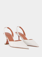 Amina Muaddi Holli White Slingback Pumps 70