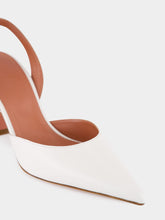 Amina Muaddi Holli White Slingback Pumps 70