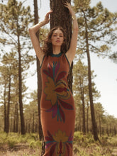 Paula Vitoria Caramel Café Jacquard Dress with Fringes