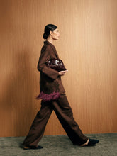 Paula Marys Potting Soil Embroidered Blazer with Feathers