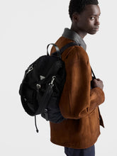 Prada Black Re-Nylon Saffiano Leather Backpack