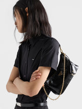 Prada Black Glossy Leather Mini Shoulder Bag