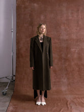 Balenciaga Standard Coat in Khaki and Brown