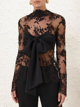 Zimmermann Black Illustration Lace Bow Bodice